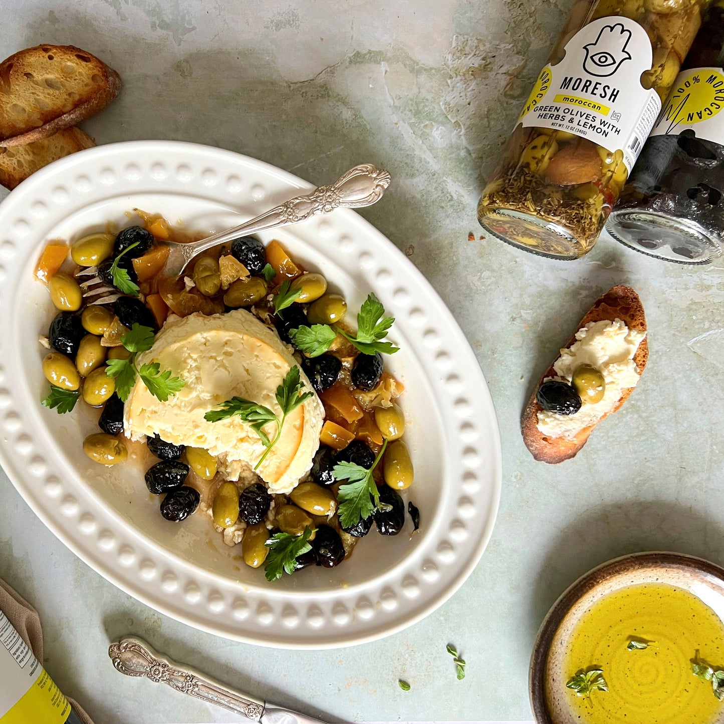 Baked Feta with Olives and Preserved Lemons