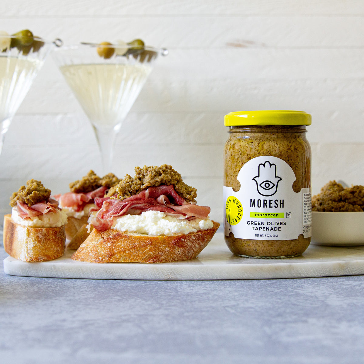 Green Olives Tapenade and Prosciutto Crostini – MORESH USA