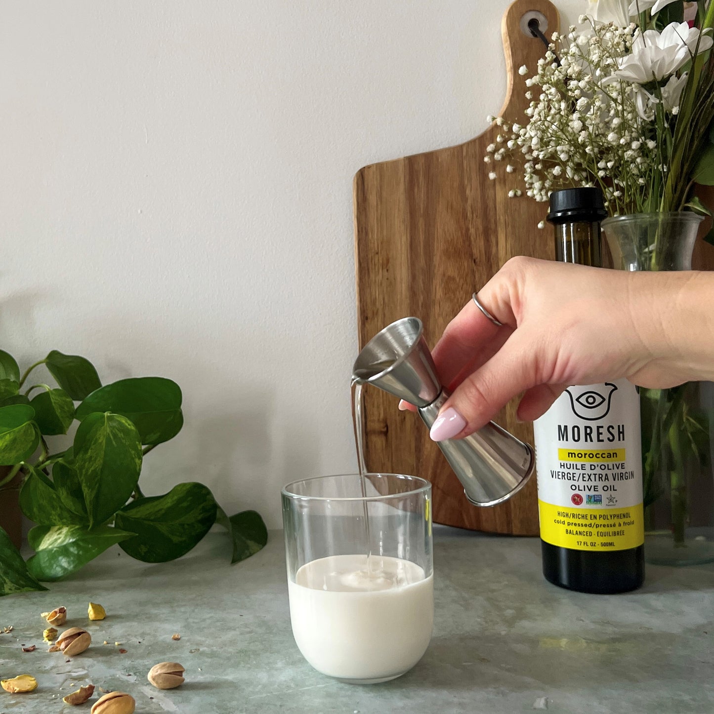 Iced Pistachio and Olive Oil Latte
