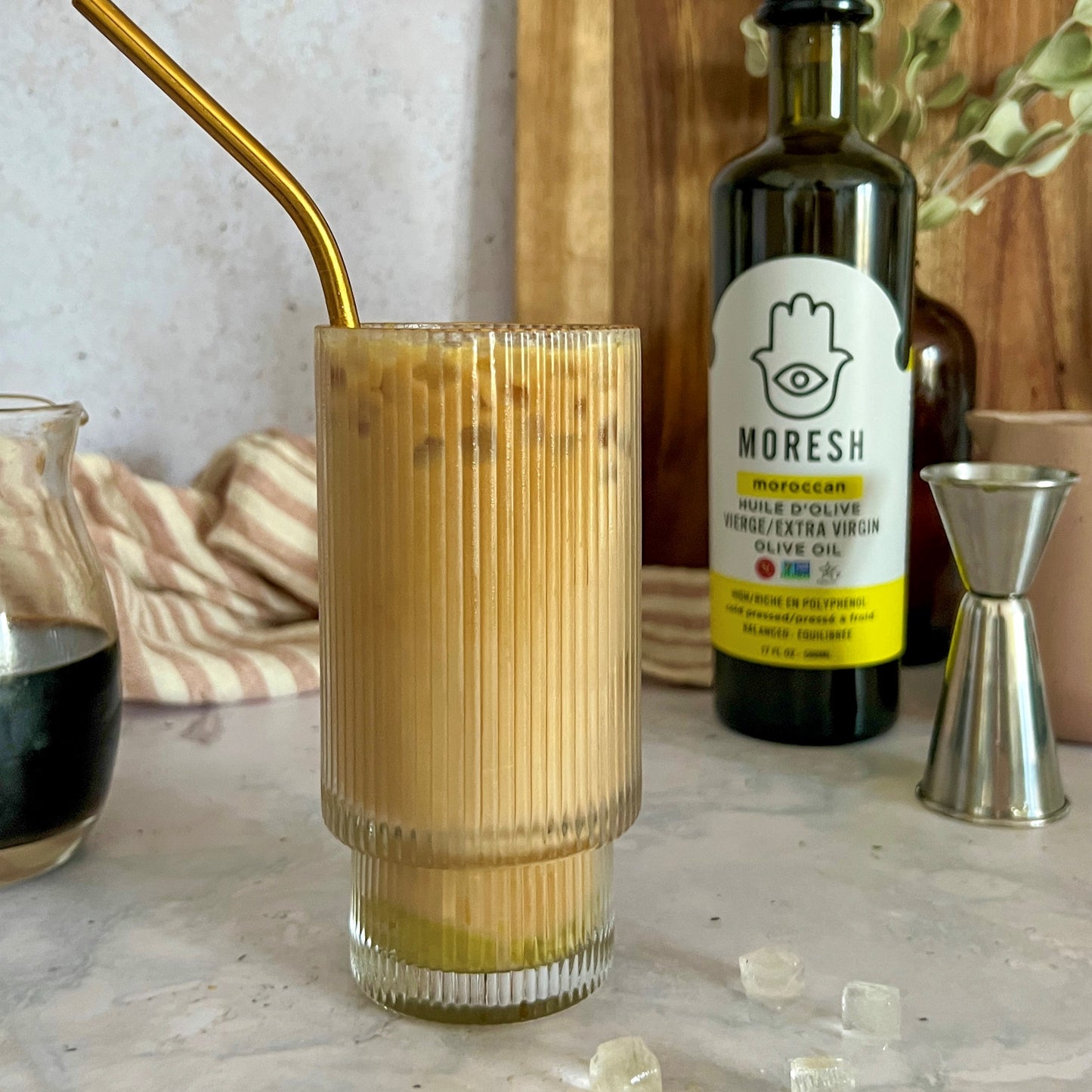 Iced Pistachio and Olive Oil Latte