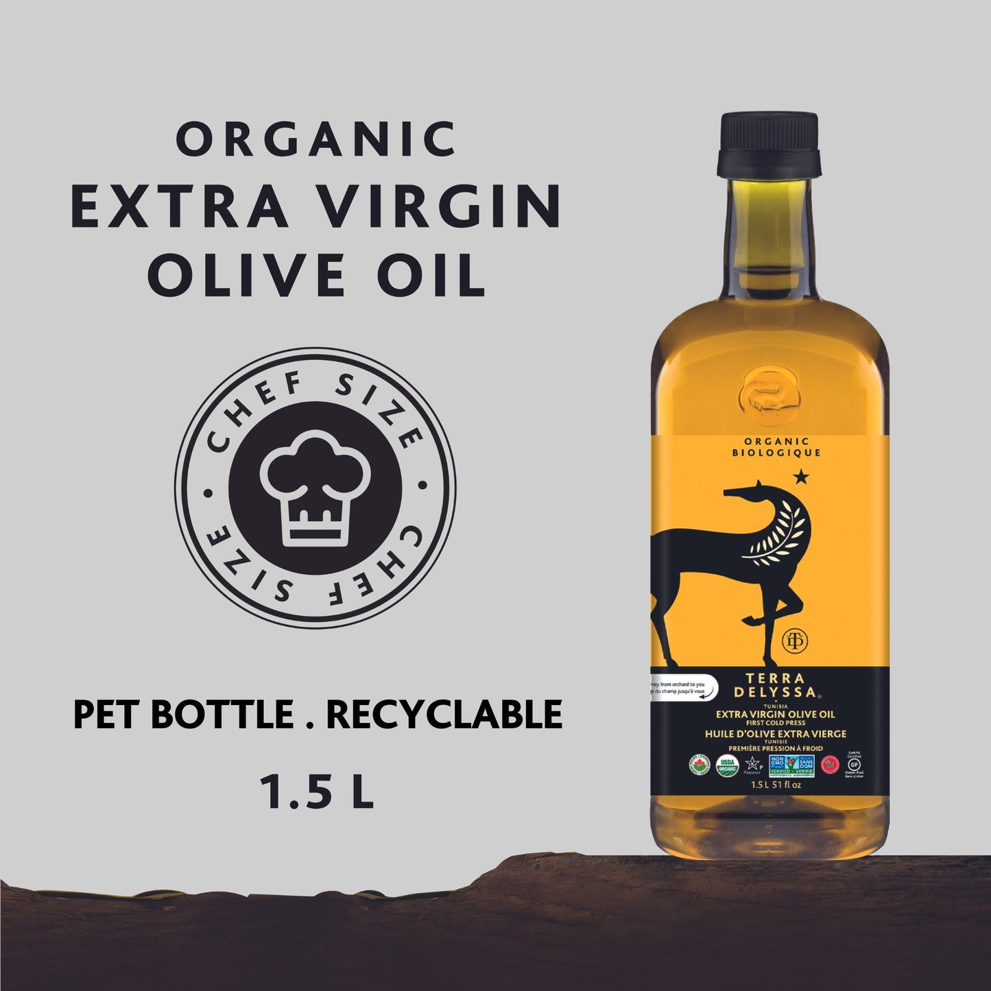 Chef's Size Organic Extra Virgin Olive Oil, PET